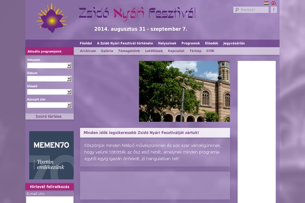 zsidonyarifesztival.hu site used Zsnyf