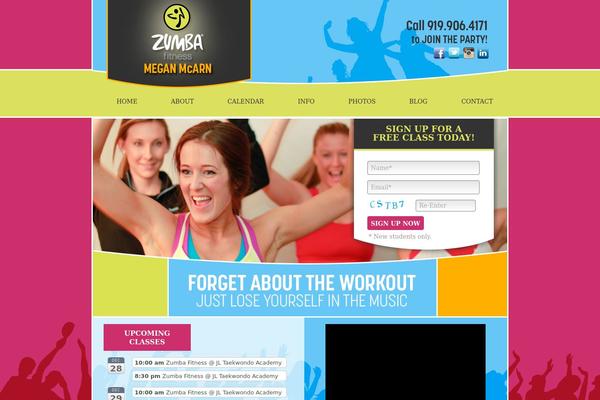 zumbawithmegan.com site used Delicious