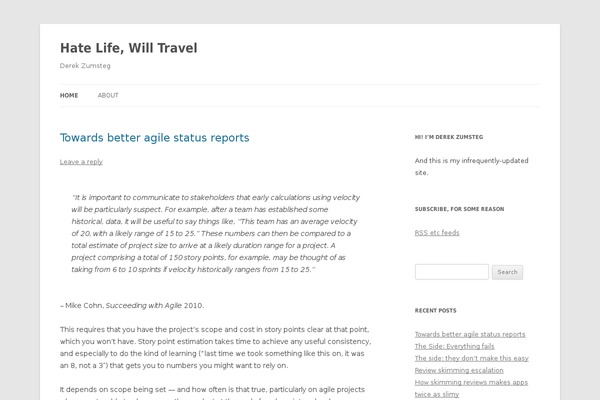 Twenty Twelve theme site design template sample