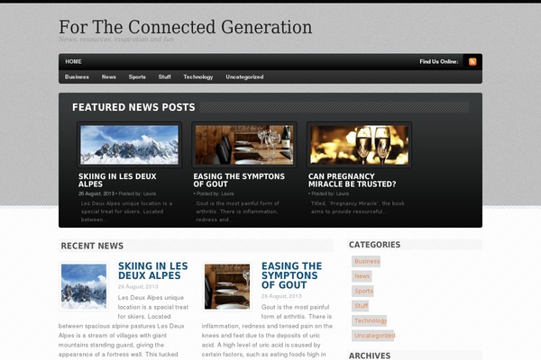 Bold News theme site design template sample